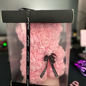 Pink Rose Bear Gift Box displays message “Just for you”